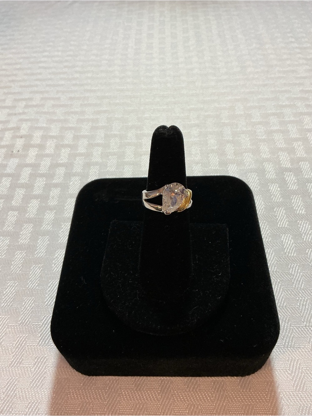 Pear Shaped Silver Tone and Gold Tone Ring